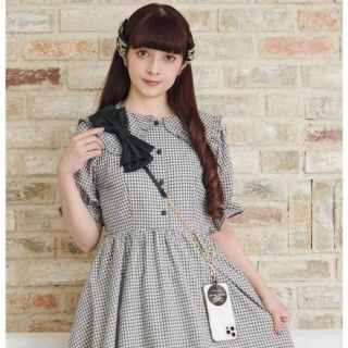 シマムラ(しまむら)の新品★しまむら青木美沙子さんコラボ★リボン付きスマホショルダー★黒★ロリータ(その他)