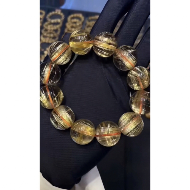 安心発送】 ⭐︎【天然】タイチンルチルクオーツ 12mm ブレスレット