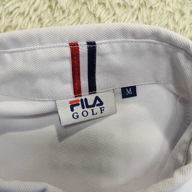 FILA(フィラ)の美品❗FILA GOLF　半袖ポロシャツ サイズＭ　ホワイト、ネイビー スポーツ/アウトドアのゴルフ(ウエア)の商品写真