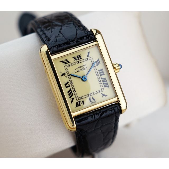 美品 カルティエ マスト タンク アイボリー ローマン SM Cartier 3