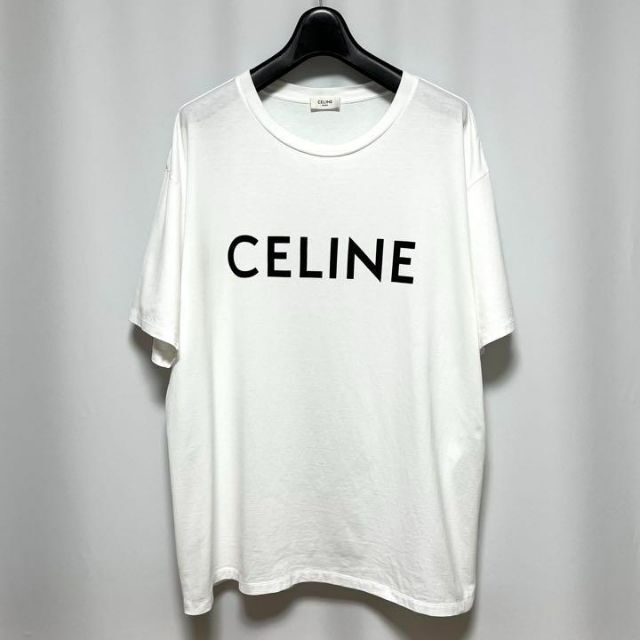 セリーヌ ルーズ Tシャツ コットンジャージー クルーネック 半袖 ロゴ