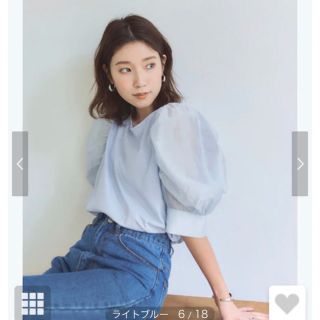ティティベイト(titivate)の完売色ライトブルー★ボリュームシアースリーブトップス titivate(シャツ/ブラウス(半袖/袖なし))