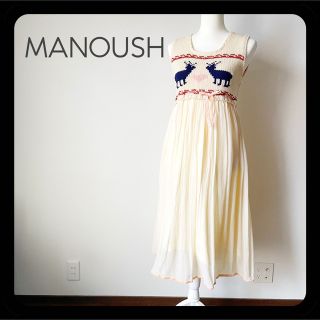 マヌーシュ(MANOUSH)の【美品・最終価格】MANOUSH マヌーシュ ワンピース ニット×シフォン (ひざ丈ワンピース)