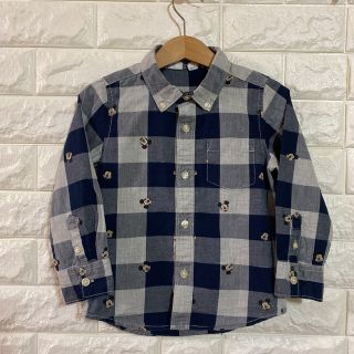 ギャップキッズ(GAP Kids)のGAP ミッキー　チェックシャツ　100(ブラウス)