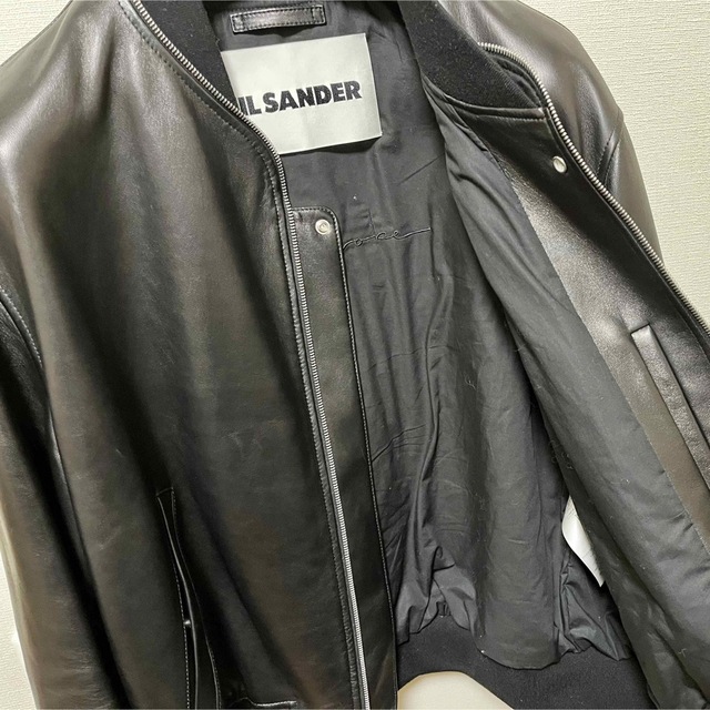 Jil Sander(ジルサンダー)の【逸品】ジルサンダー　レザーボンバージャケット 52 メンズのジャケット/アウター(レザージャケット)の商品写真