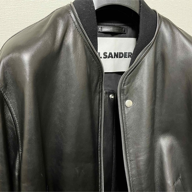 Jil Sander(ジルサンダー)の【逸品】ジルサンダー　レザーボンバージャケット 52 メンズのジャケット/アウター(レザージャケット)の商品写真