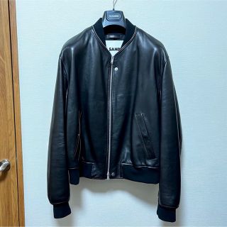 ジルサンダー(Jil Sander)の【逸品】ジルサンダー　レザーボンバージャケット 52(レザージャケット)