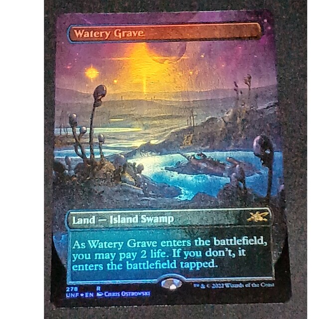 MTG　湿った墓/Watery Grave　UnfinityボーダーレスFOIL