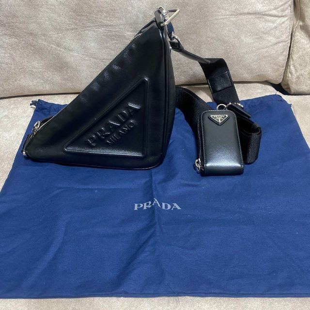 超美品】プラダ プラダ トライアングル レザーショルダーバッグ | www