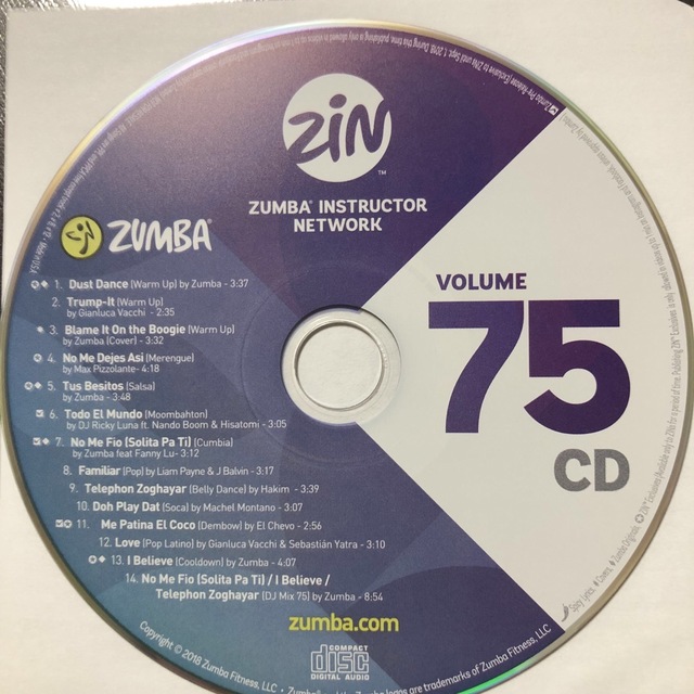 ズンバ　ZIN75  CD.DVD