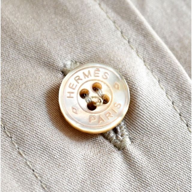 ☆HERMES☆希少大きめサイズ☆馬車刺繍☆クルードセル☆シャツ