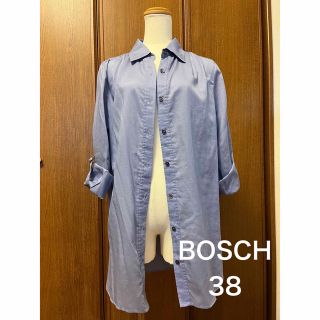 ボッシュ(BOSCH)のBOSCH ボッシュ　シャツ　長袖　七部　ベルト付　38 Mサイズ　コットン　青(シャツ/ブラウス(長袖/七分))