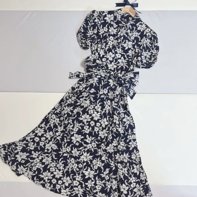 雑誌掲載品♡ラルフローレン フローラル Aライン ドレス ネイビー