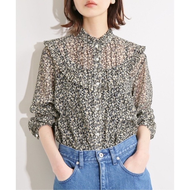 IENA LA BOUCLE フラワープリントフリルブラウス イエナ | lasminas.gob.mx