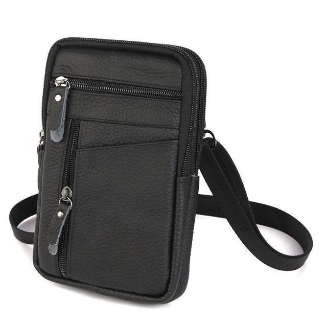 ショルダーバッグ ベルトポーチ メンズバッグ 旅行 アウトドア (ブラック) レディースのバッグ(ボディバッグ/ウエストポーチ)の商品写真