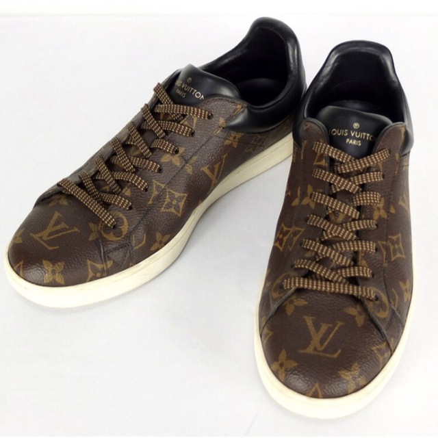美品 LOUIS VUITTON スニーカー モノグラム ルクセンブルク 茶 黒 最愛