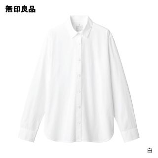 ムジルシリョウヒン(MUJI (無印良品))の無印良品　洗いざらしブロードレギュラーカラーシャツ　白(シャツ/ブラウス(長袖/七分))