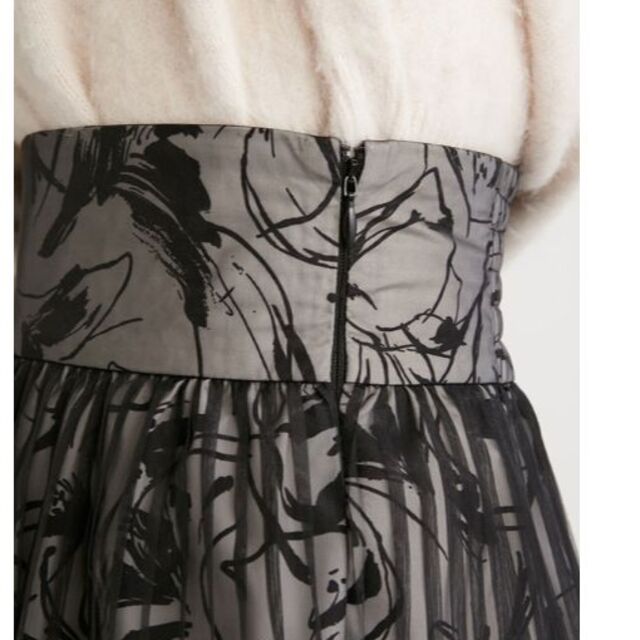SNIDEL(スナイデル)のプリーツシフォンレイヤードプリントスカート　ブラック　００ レディースのスカート(ロングスカート)の商品写真