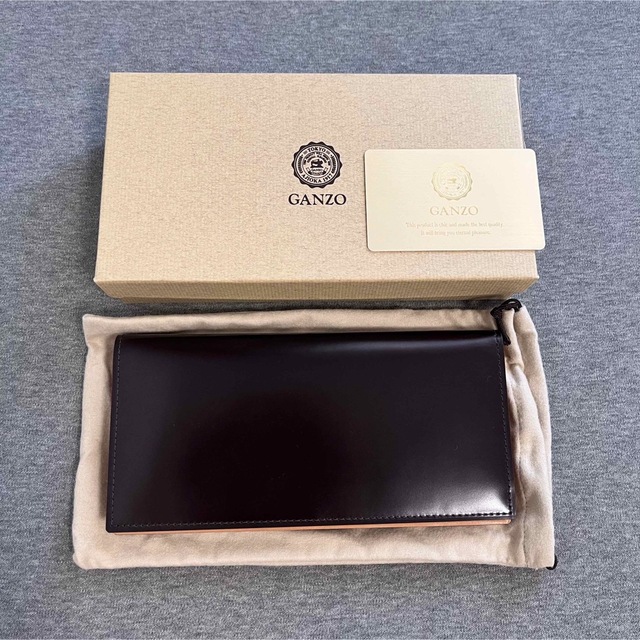 ほぼ新品】GANZO ガンゾ コードバン ファスナー小銭入れ付き長財布-