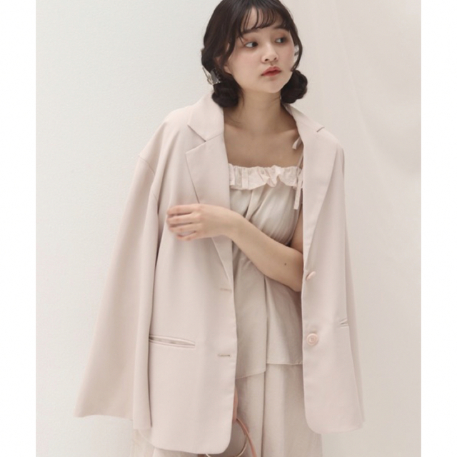 muguet side slit spring jacket pink