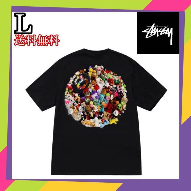 STUSSY - Stussy PLUSH TEE 黒 L