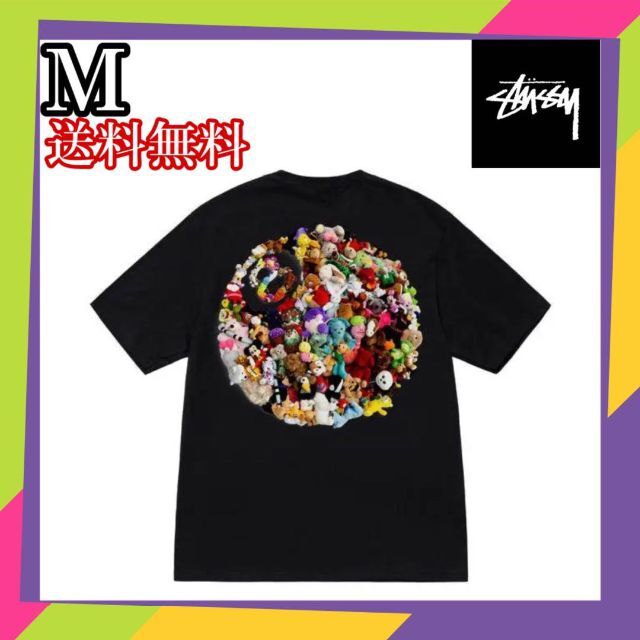 Stussy PLUSH TEE 黒 Mブラックアイパッチ