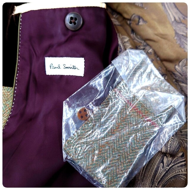 Paul Smith(ポールスミス)の08AW ポールスミス 最高級ウインドウペンミックスウール裏総柄テッズコート L メンズのジャケット/アウター(チェスターコート)の商品写真