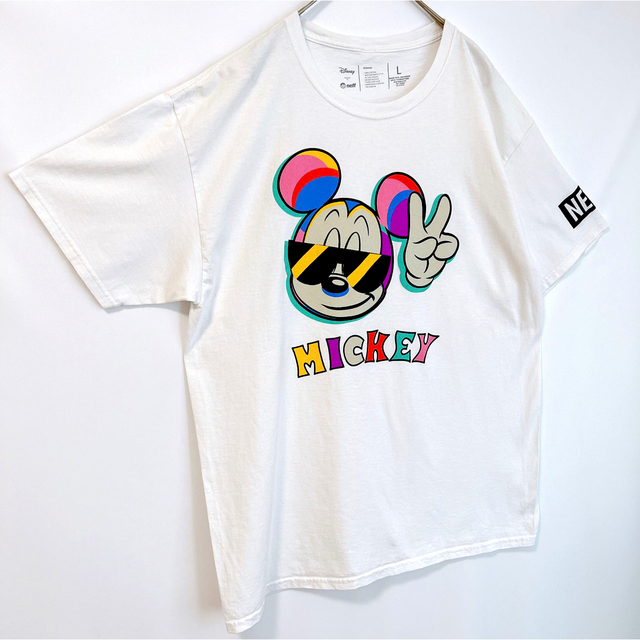 Disney(ディズニー)のTシャツ ディズニー ネフ 半袖 プリントTシャツ ミッキー 白 ビッグプリント メンズのトップス(Tシャツ/カットソー(半袖/袖なし))の商品写真