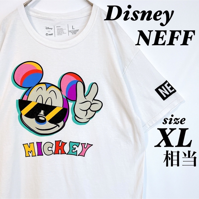 Disney(ディズニー)のTシャツ ディズニー ネフ 半袖 プリントTシャツ ミッキー 白 ビッグプリント メンズのトップス(Tシャツ/カットソー(半袖/袖なし))の商品写真