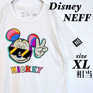 ディズニー(Disney)のTシャツ ディズニー ネフ 半袖 プリントTシャツ ミッキー 白 ビッグプリント(Tシャツ/カットソー(半袖/袖なし))