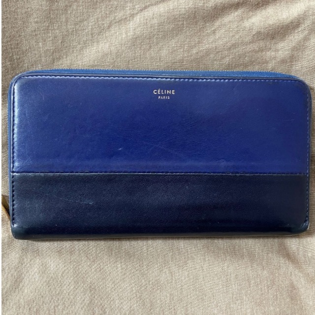 CELINE バイカラーウォレット ラウンドファスナー セリーヌ 長財布