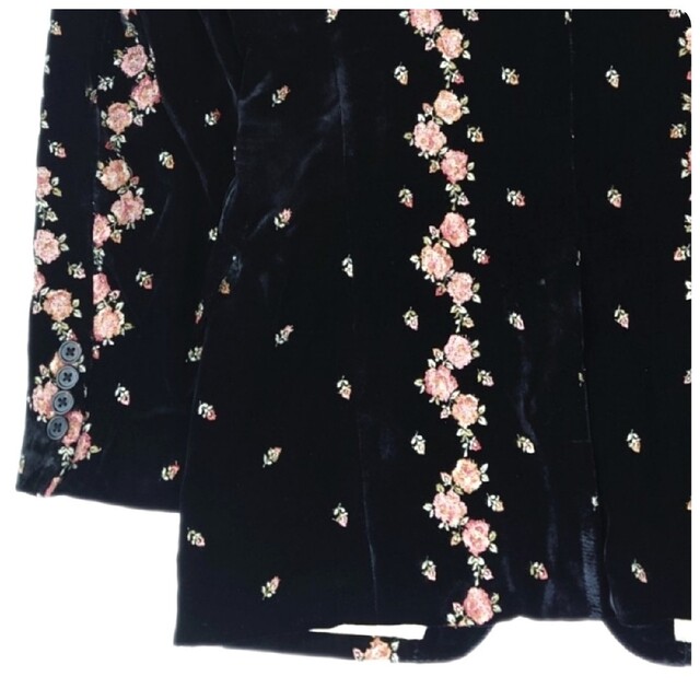 超名作 17AW ポールスミス 最高級花柄刺繍レーヨンシルクベロア2Bジャケット