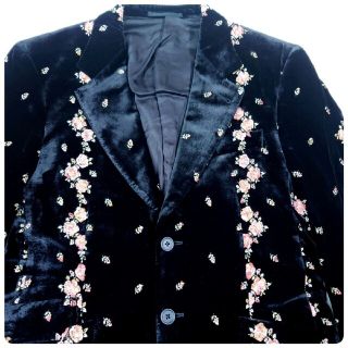 超名作 17AW ポールスミス 最高級花柄刺繍レーヨンシルクベロア2Bジャケット