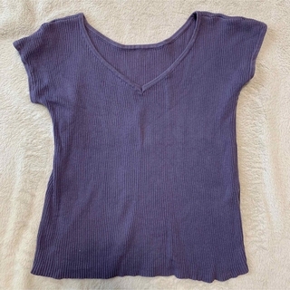 ティティベイト(titivate)のリブトップス　カラー　パープル(Tシャツ(半袖/袖なし))