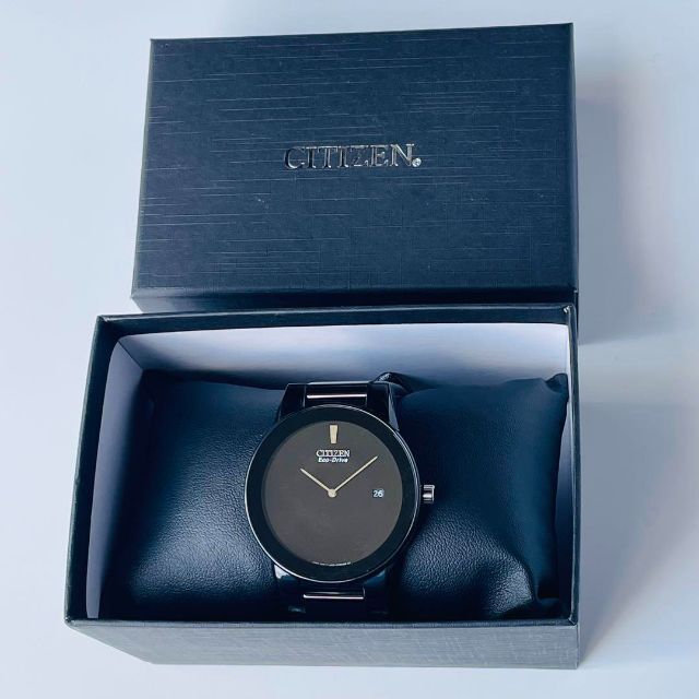 CITIZEN(シチズン)の【新品未使用】シチズン/ソーラー電池/メンズ腕時計/ブラック/レザーバンド メンズの時計(腕時計(アナログ))の商品写真