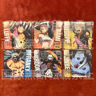 ワンピース(ONE PIECE)のルフィ ナミ ウソップ フランキー ブルック ジンベエ セット REDコースター(その他)