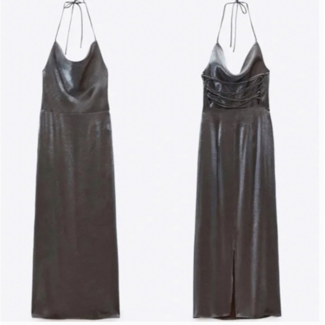 ZARA(ザラ)のZARA) 新品未使用・バックストラップ ワンピース ドレス ザラ ¥7,590 レディースのワンピース(ロングワンピース/マキシワンピース)の商品写真