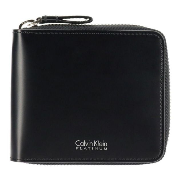 ck Calvin Klein(シーケーカルバンクライン)のCK CALVIN KLEIN シャウト 本革 二つ折り 財布 黒 813603 メンズのファッション小物(折り財布)の商品写真