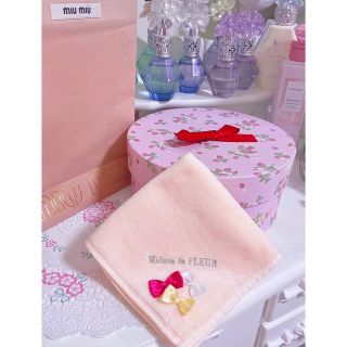 メゾンドフルール(Maison de FLEUR)の新品未使用☆激レア 定価以下 ハンカチ リボン くま ベア うさぎ いちご(ハンカチ)