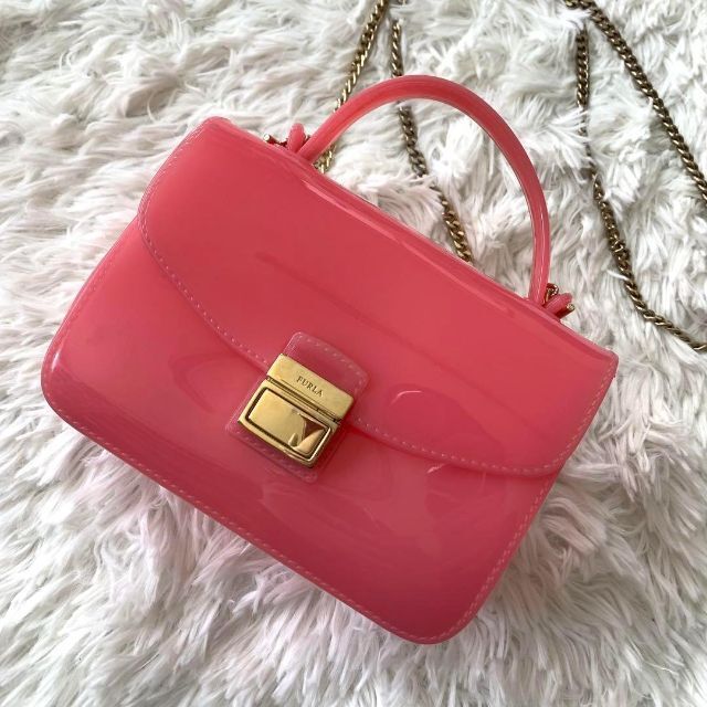 Furla - 美品【フルラ】キャンディバッグ ミニバッグ ピンク 金具