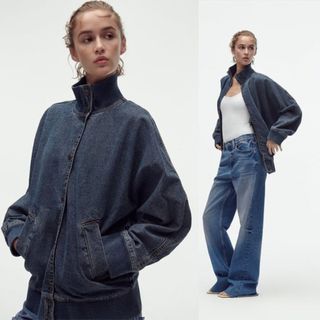 ザラ(ZARA)のZARA デニムボンバージャケット⭐️(Gジャン/デニムジャケット)