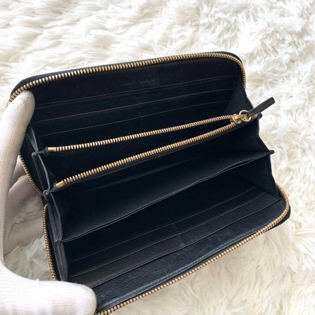 2&2 クロコダイル L字ラウンドジップ長財布 ブラック cipelici