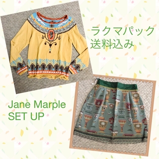 ジェーンマープル(JaneMarple)のJane Marple ベネチアングラス ニット ゴブランスカート セット(セット/コーデ)