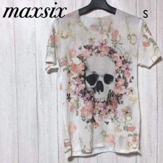 マックスシックス(max six)のmaxsix Tシャツ S/マックスシックス フラワースカル カットソー(Tシャツ/カットソー(半袖/袖なし))