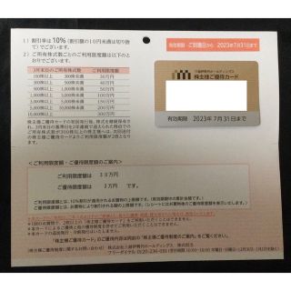 ミツコシ(三越)の三越伊勢丹　株主優待　限度額30万円(ショッピング)