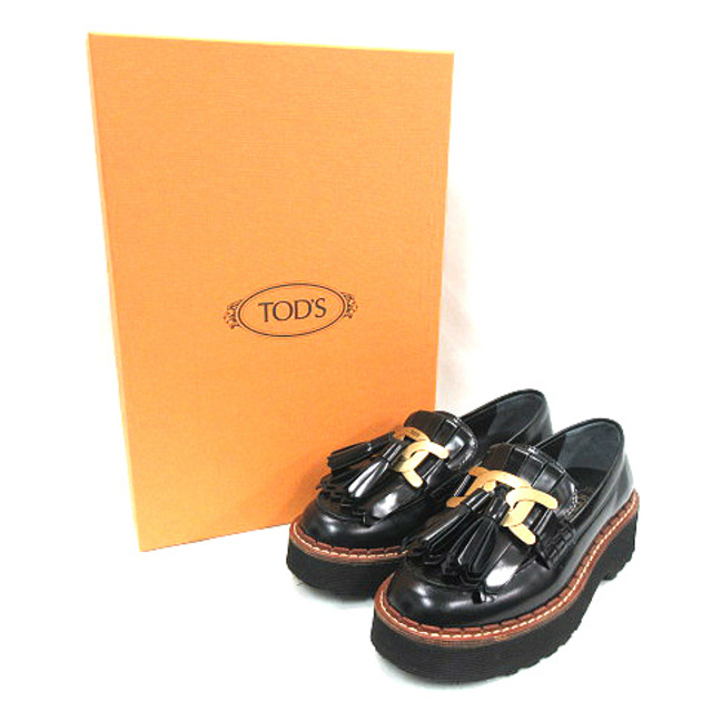 トッズ TOD'S ケイト タッセル 厚底 ローファーシューズ 34 1/2 | www