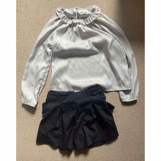 ザラキッズ(ZARA KIDS)のZARA シャツとキュロットのセット(サイズ128)(ブラウス)