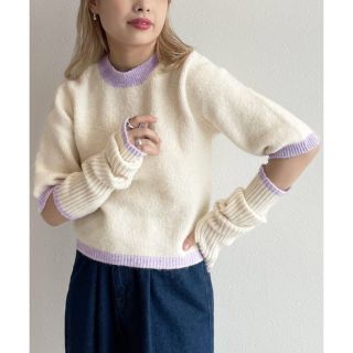 ダブルクローゼット(w closet)のw closet アームカバー付き半袖ニットプルオーバー(ニット/セーター)