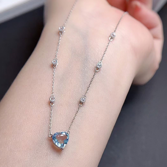 天然アクアマリン ネックレス 1.21ct k18 ¥ 新品同様 51.0%OFF