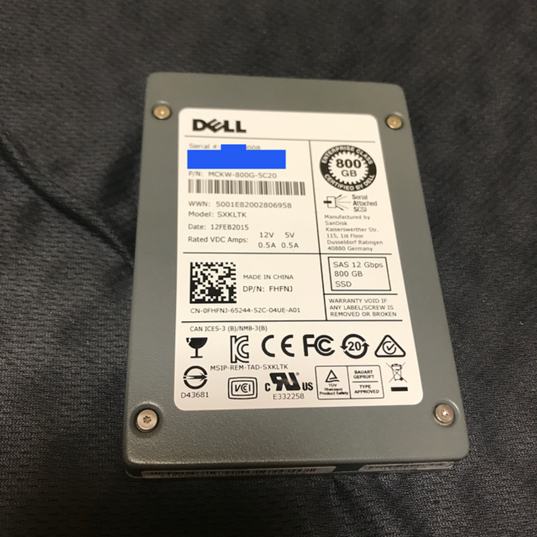 DELL - DELL SAS 800GB SSD 中古1点 動作確認済の通販 by 厕所帝國